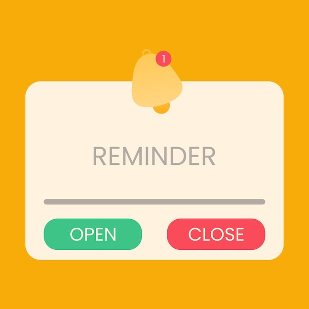 Flat Illustration of reminder notifications page with floating elements