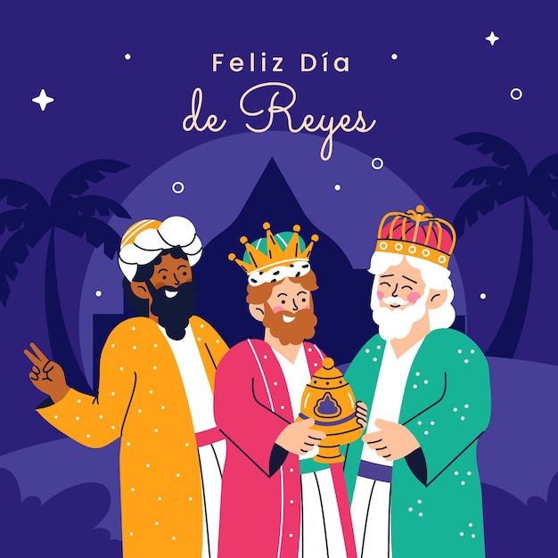 Flat illustration for reyes magos