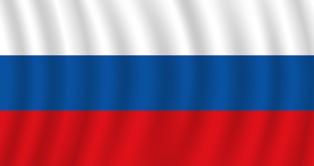Flat illustration of russia national flag