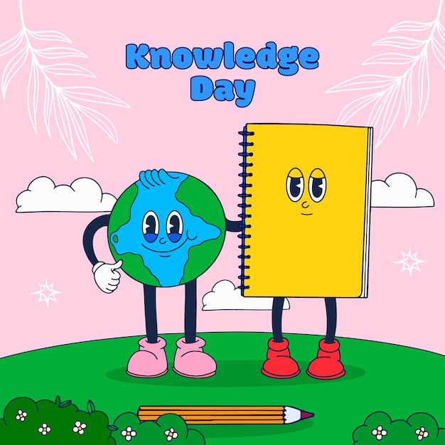 Flat illustration for russian knowledge day celebration