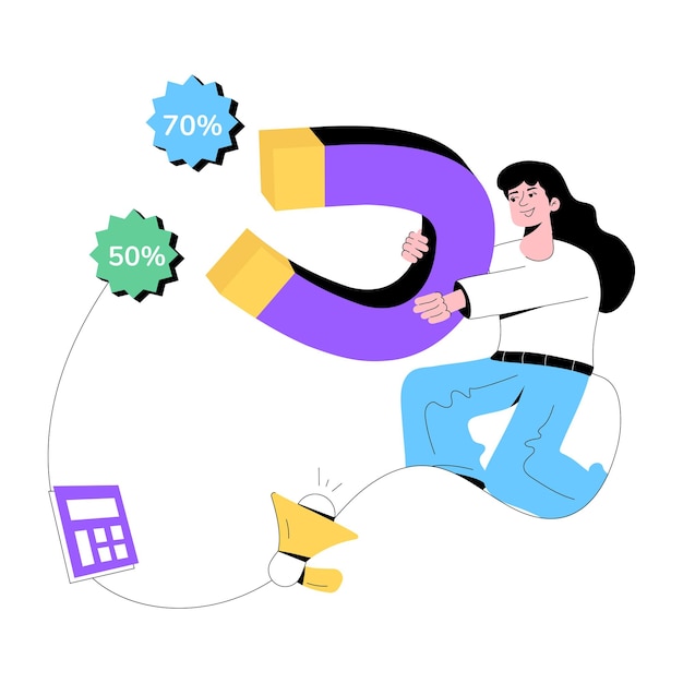 Flat illustration of sale attraction