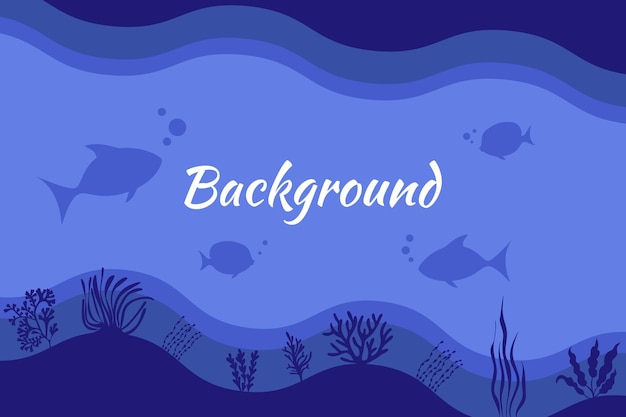 flat illustration sea deep background