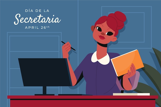 Flat illustration for secretary's day celebration