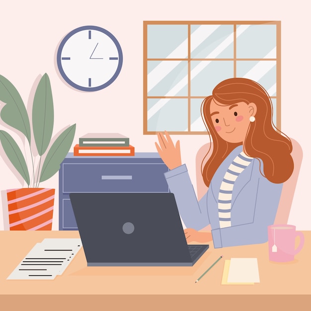 flat illustration for secretary's day celebration