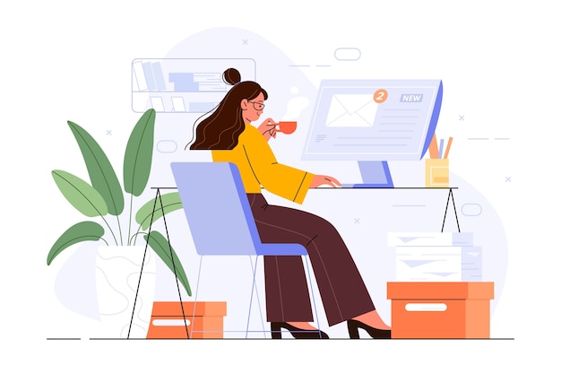 Vector flat illustration for secretary's day