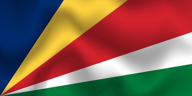 Vector flat illustration of seychelles national flag