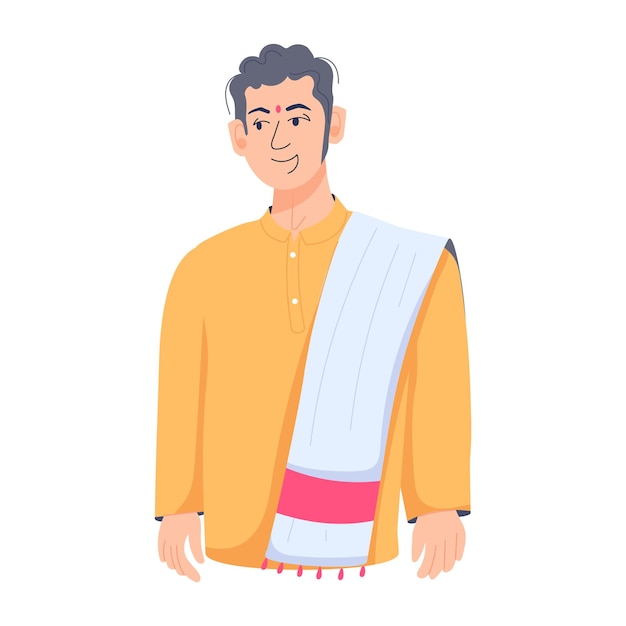 a flat illustration of south man