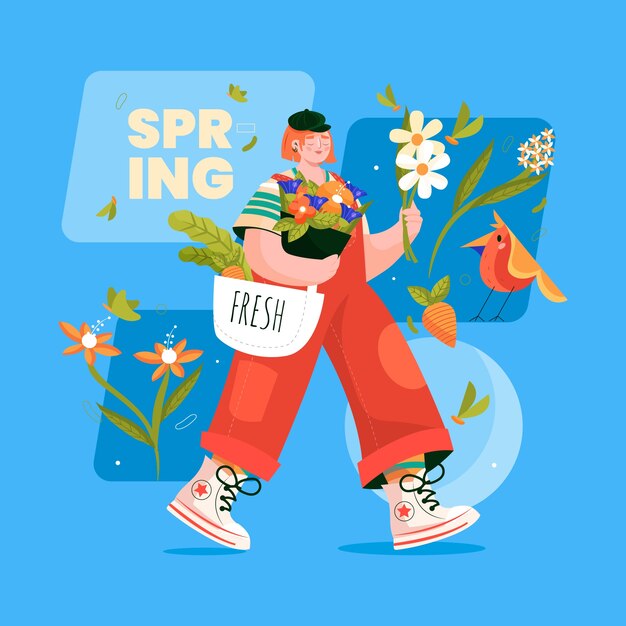 Vector flat illustration for spring celebration