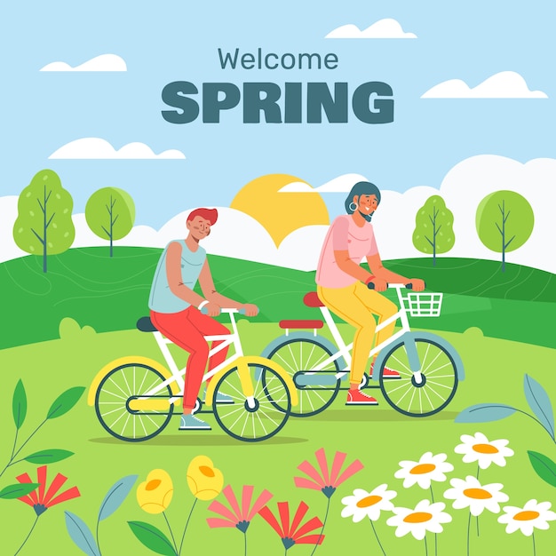 Vector flat illustration for spring season