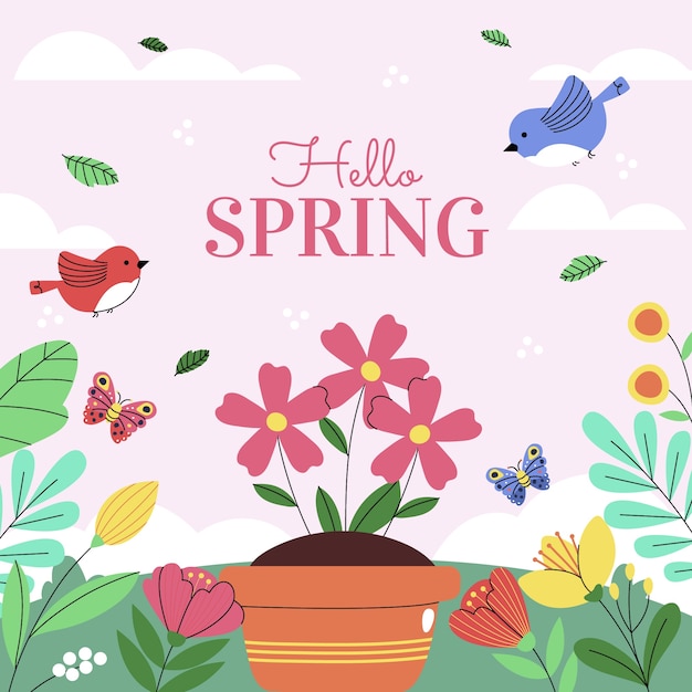 Vector flat illustration for spring season