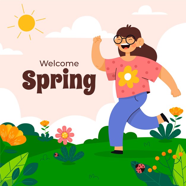 Vector flat illustration for spring season