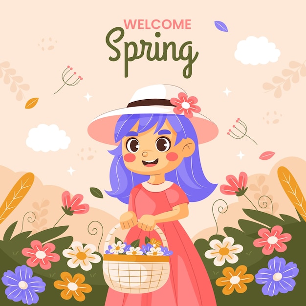 Flat illustration for spring season