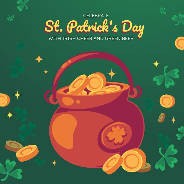 Vector flat illustration for st patrick's day celebration