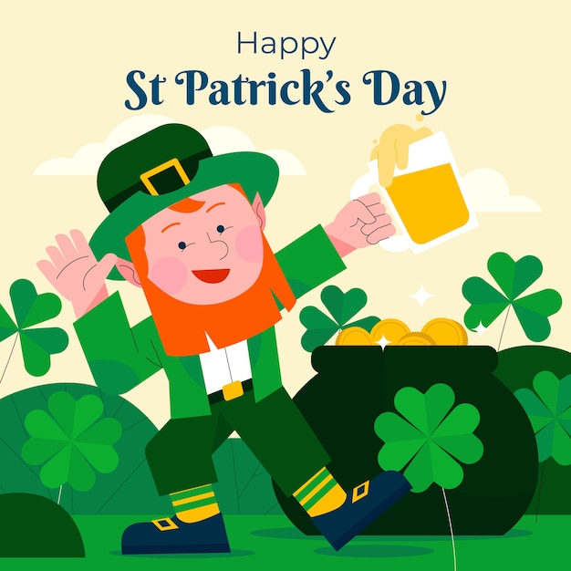 Flat illustration for st patrick's day celebration