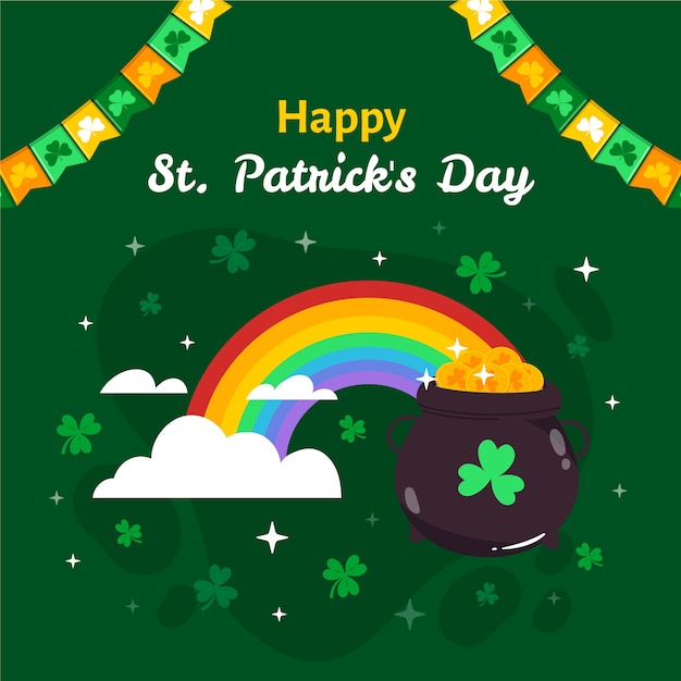 Flat illustration for st patrick's day celebration