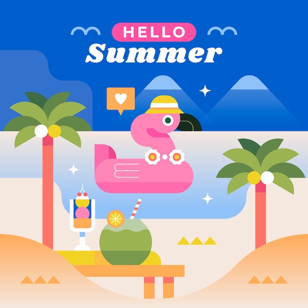 Vector flat illustration for summer season