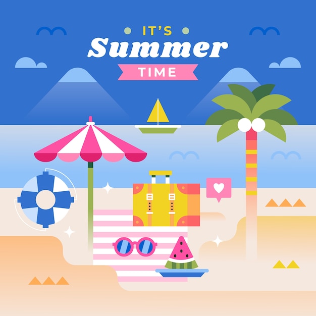 Flat illustration for summer season