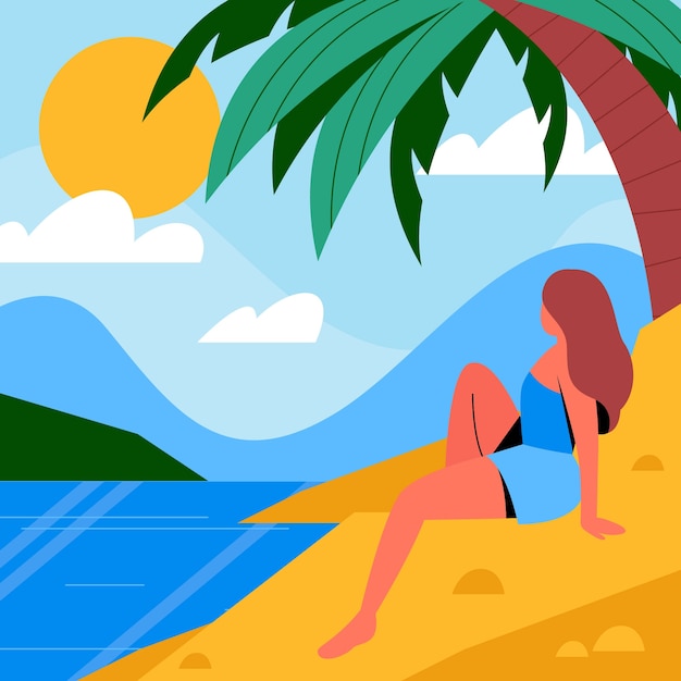 Flat illustration for summer season