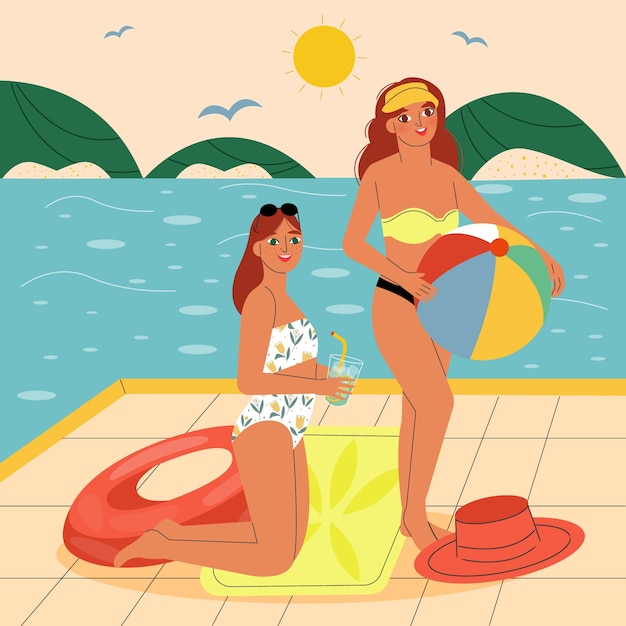 Vector flat illustration for summer season