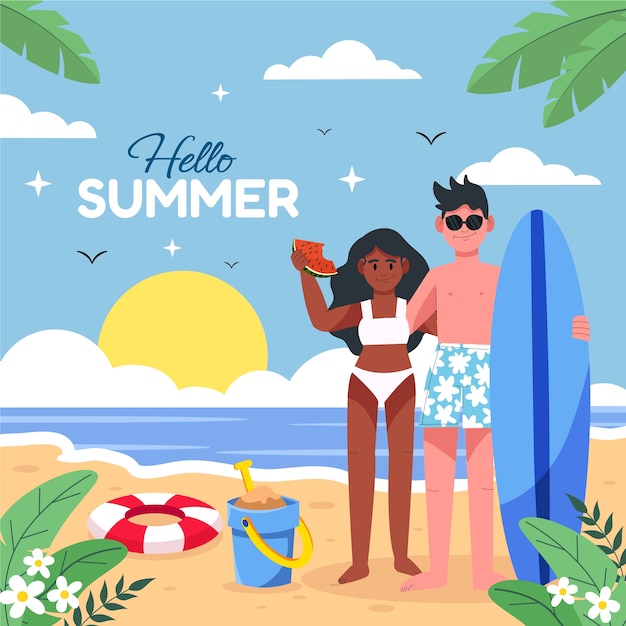 Flat illustration for summer season