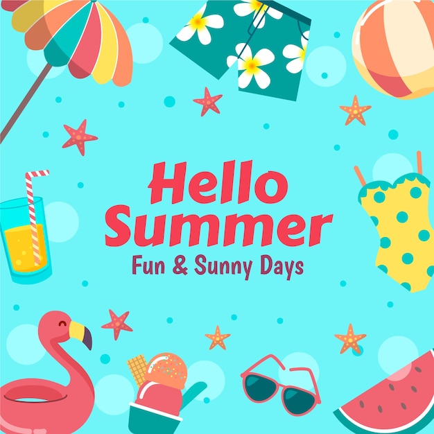 Vector flat illustration for summer season