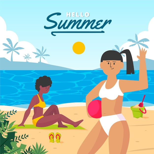 Vector flat illustration for summer season