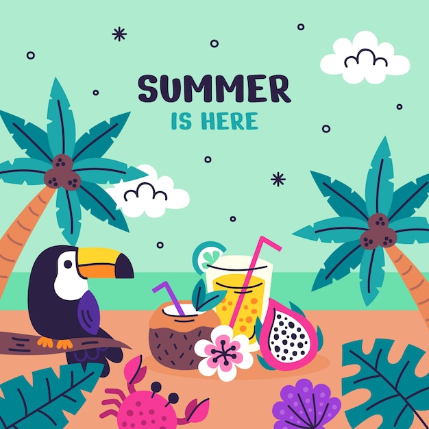 Flat illustration for summer season