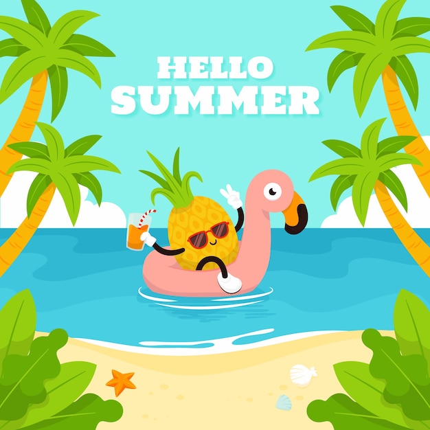 Vector flat illustration for summertime