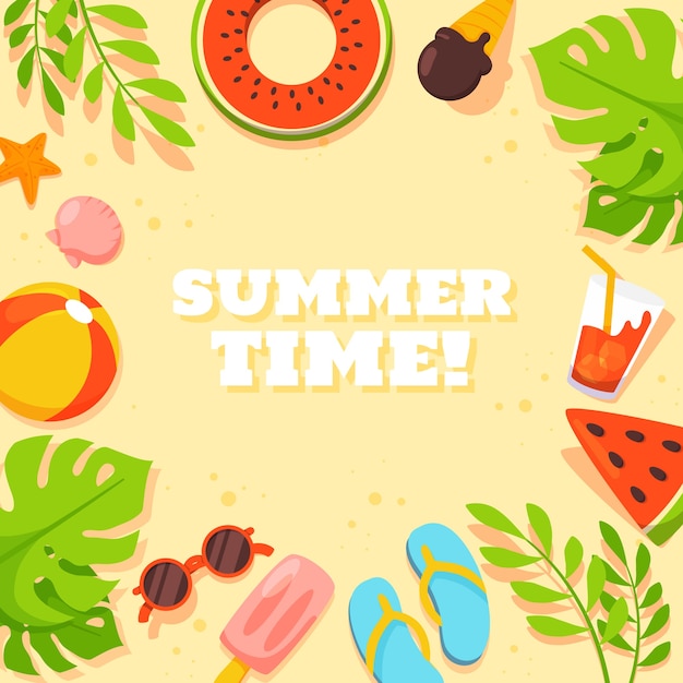 Vector flat illustration for summertime