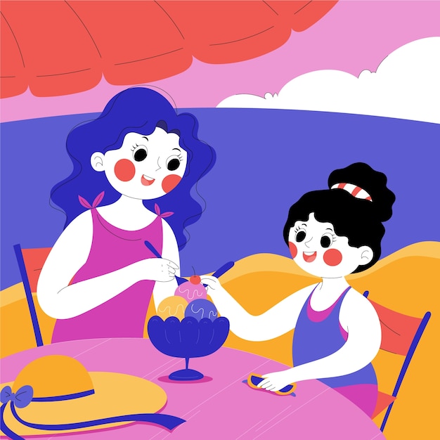 Flat illustration for summertime