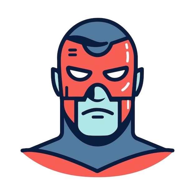 flat illustration superman with mask