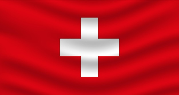 Flat Illustration of Switzerland national flag