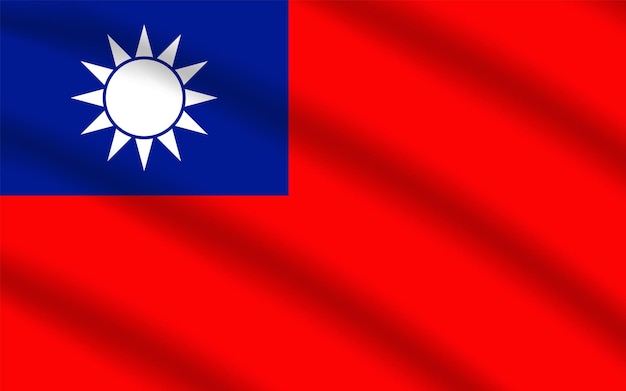 Flat Illustration of Taiwan national flag