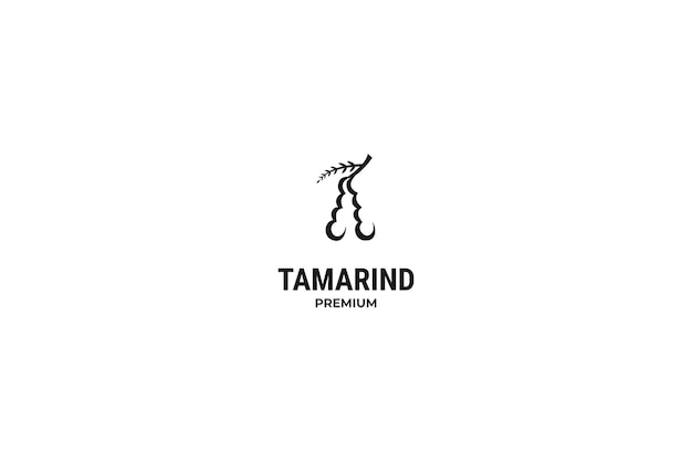 Идея векторного дизайна логотипа тамаринда с плоской иллюстрацией