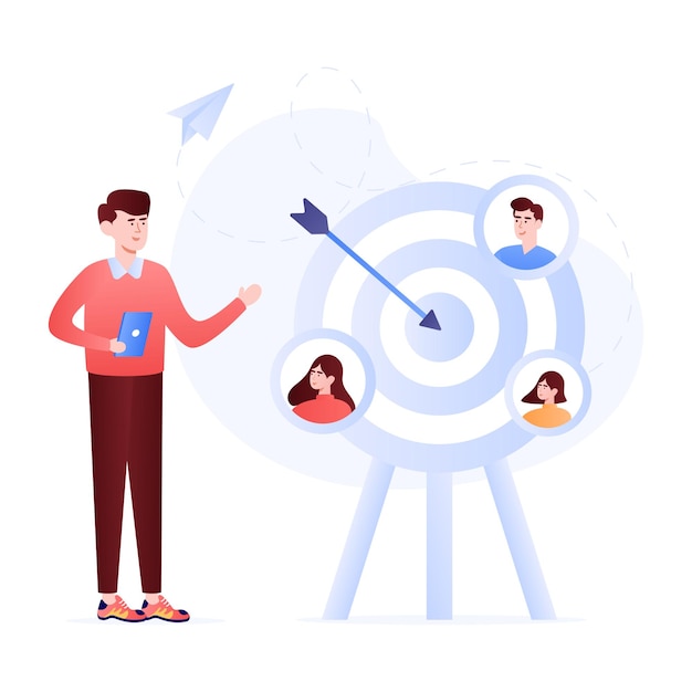 Flat illustration of target audience is now available for premium use