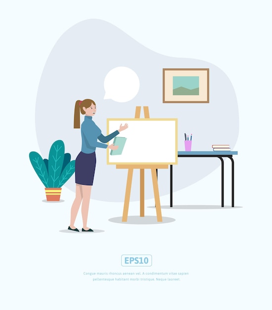 Flat Illustration teacher, can be used for web, app, infographic, etc