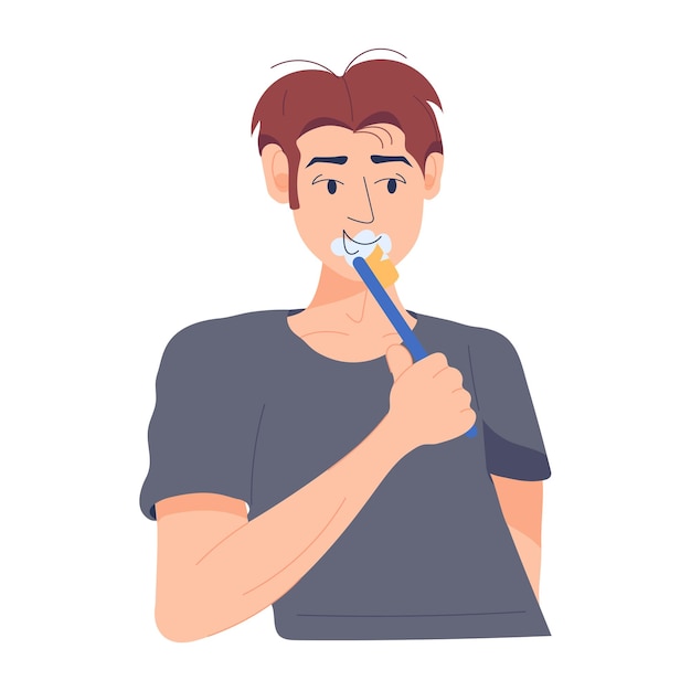 Vector flat illustration of teeth cleaning