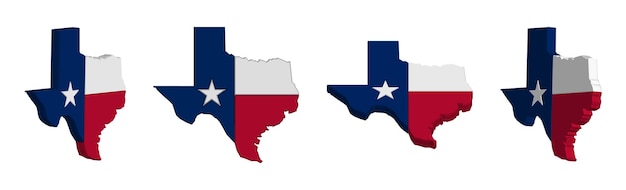 Flat Illustration of Texas state flag with map