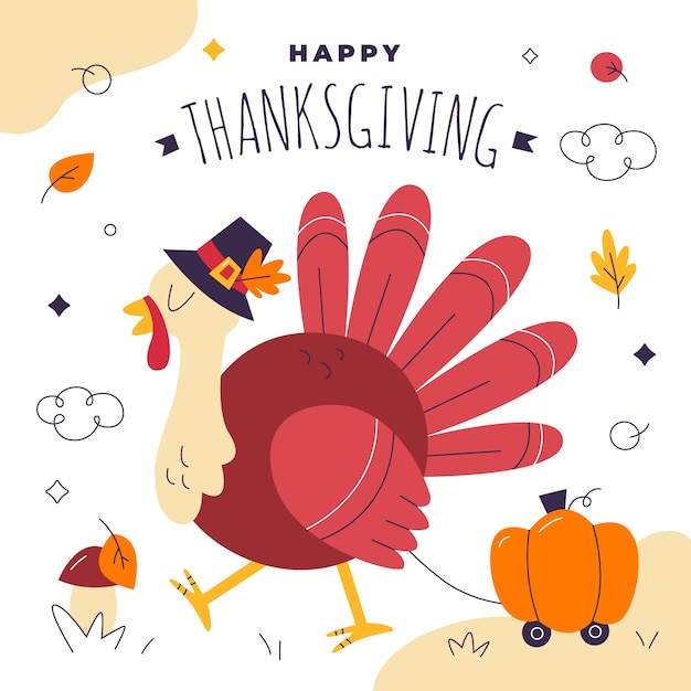 Flat illustration for thanksgiving celebration