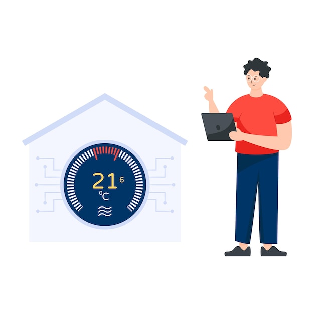 Flat illustration of thermostat