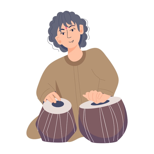 Flat illustration of timpanist