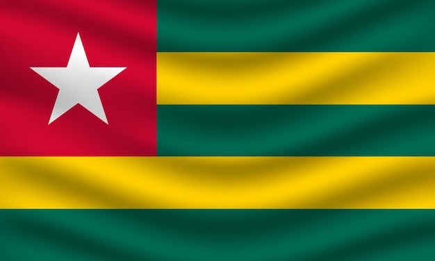 Flat Illustration of Togo national flag