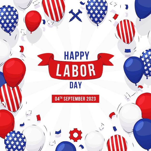 Flat illustration for us labor day celebration