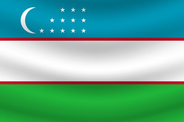 Vector flat illustration of uzbekistan national flag