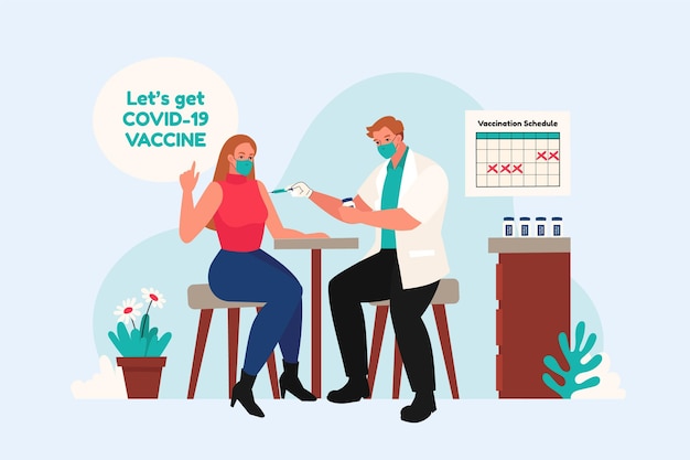 Vector flat illustration vaccination campaign