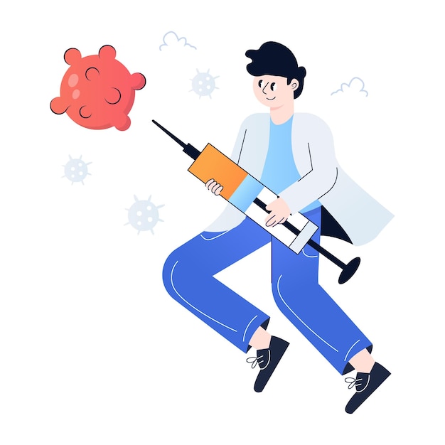 予防接種のフラットなイラスト