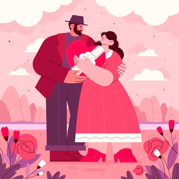 Vector flat illustration for valentine's day holiday