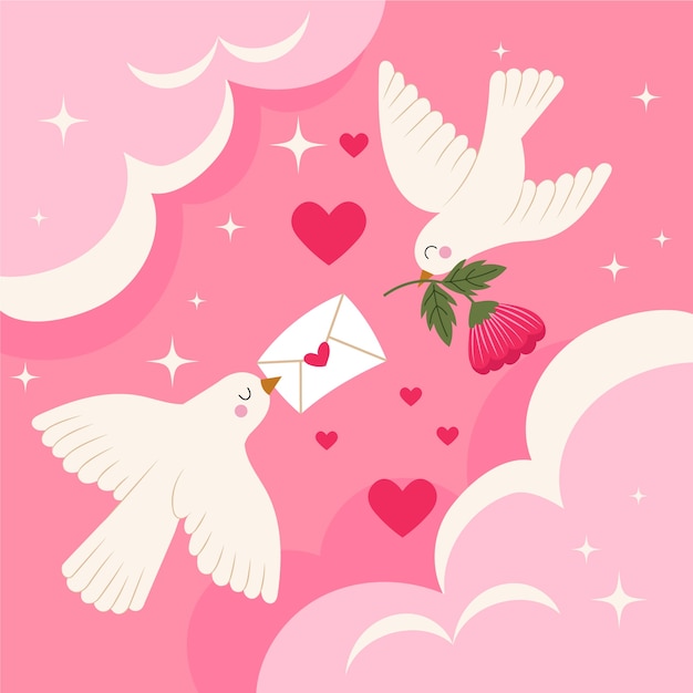 Flat illustration for valentine's day holiday