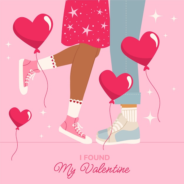 Flat illustration for valentine's day holiday