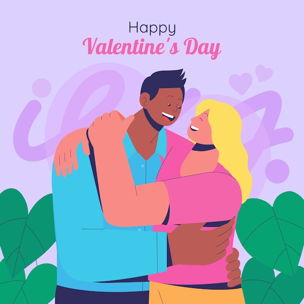 Flat illustration for valentine's day holiday